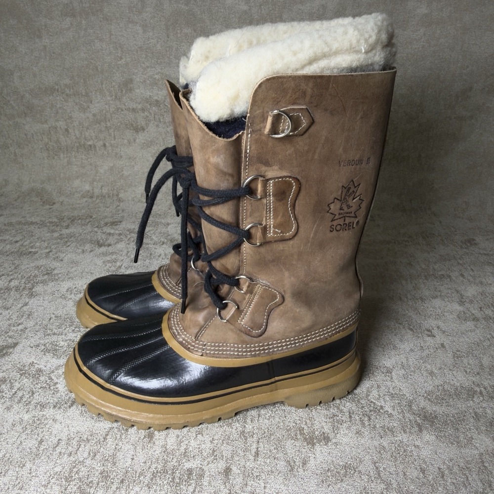 Sorel Men's Caribou Wool Insulated Leather Snow Winter Boots Size 9 Never Used